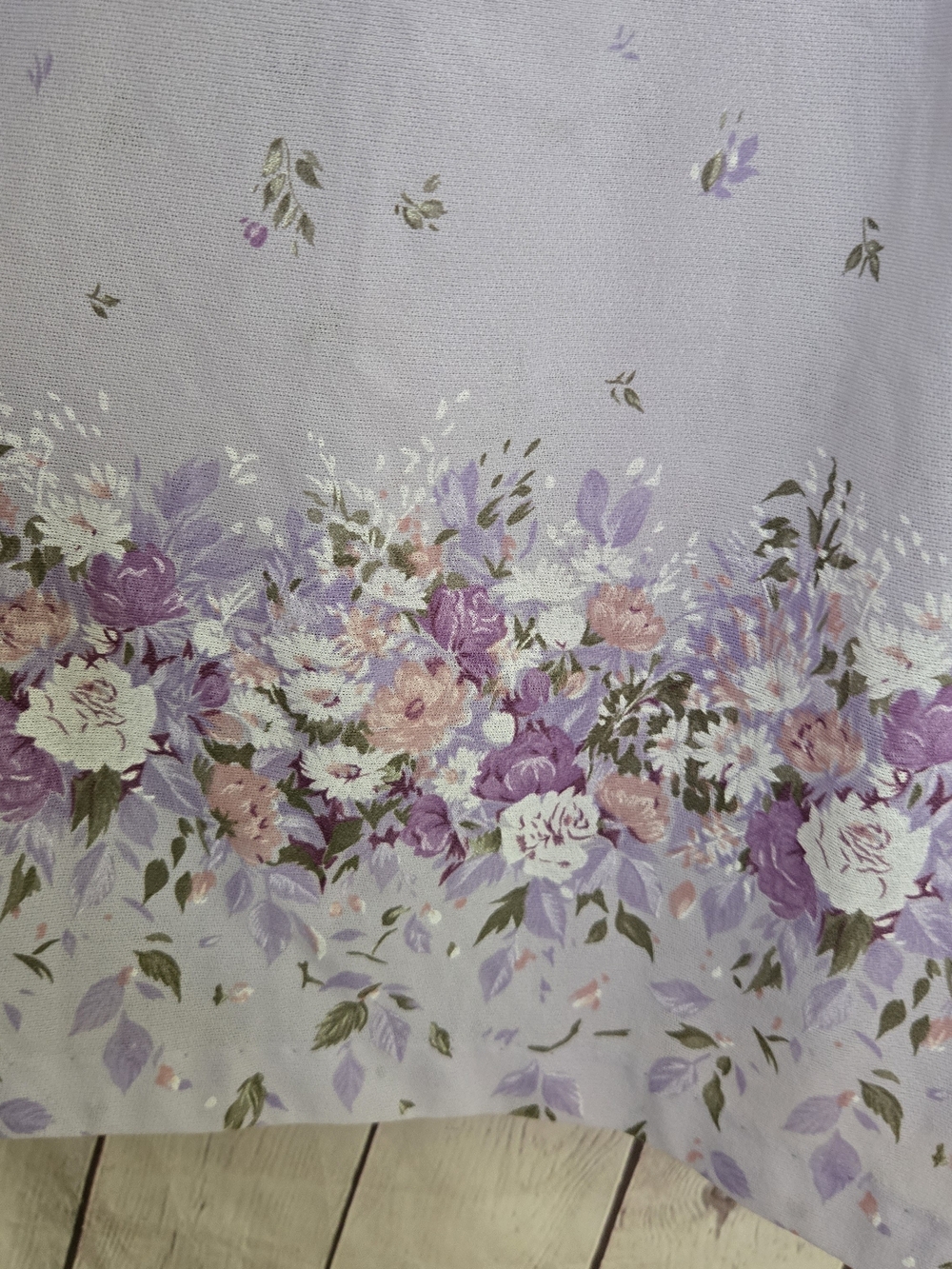 VTG 60s Laurel Ridge lavender floral babydoll dress lace trim sheer Coquette - Picture 2 of 8